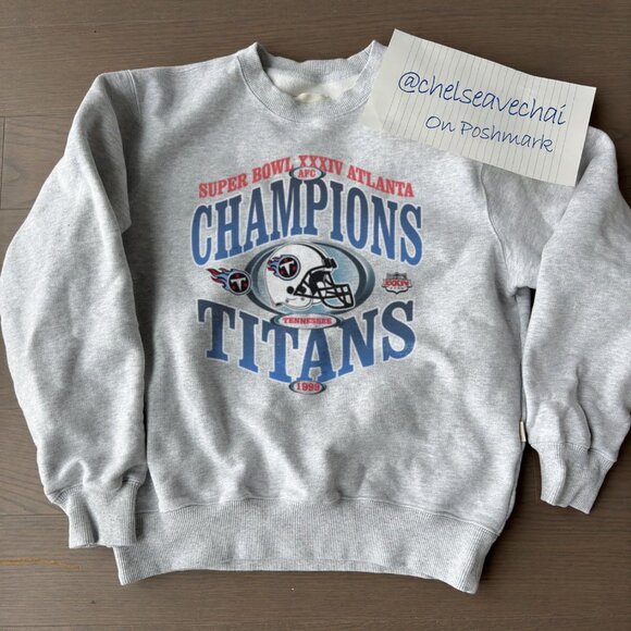 Vintage Tennessee Titans 1999 Champions Rare Superbowl Sweatshirt, NFL Shirt Tee - Picture 1 of 2